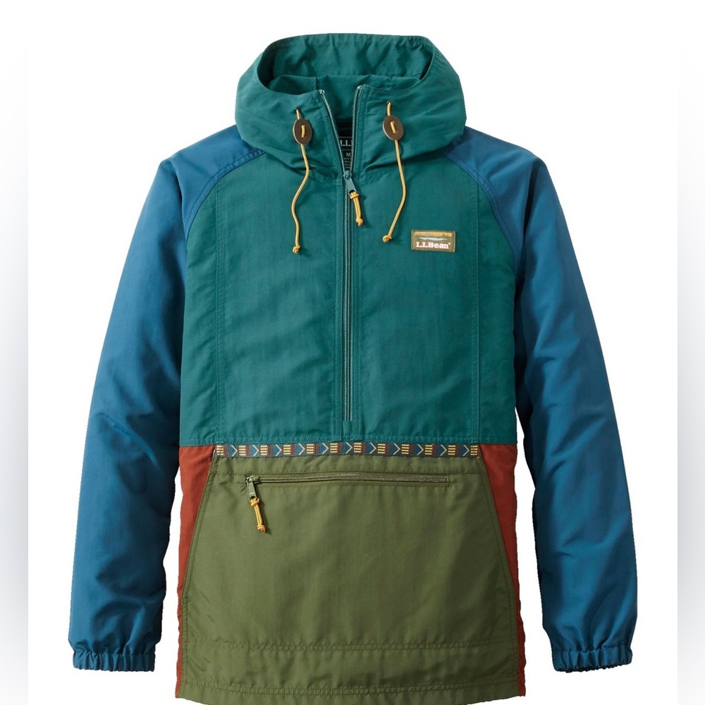 L.L. Bean Mountain Classic Blue, Green, and Red Hooded Windbreaker. Women’s XS.